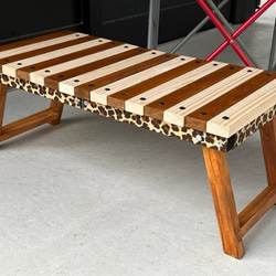 折り畳みローテーブル　アニマルシリーズ（ヒョウ柄）60㎝×30㎝×25㎝ 1枚目の画像