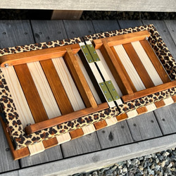 折り畳みローテーブル　アニマルシリーズ（ヒョウ柄）60㎝×30㎝×25㎝ 4枚目の画像