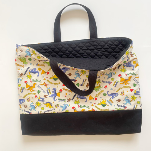 恐竜のキルティングレッスンバッグ【30×42】サイズオーダー可能