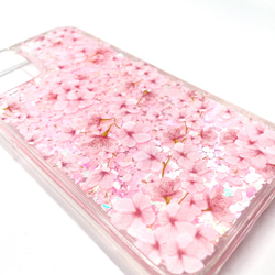 『満開の桜』iPhoneケース♪グリッターケース 春 お花見 スマホケース iPhone15 花柄 サクラ 7枚目の画像