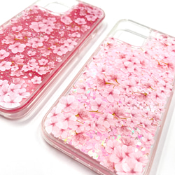 『満開の桜』iPhoneケース♪グリッターケース 春 お花見 スマホケース iPhone15 花柄 サクラ 5枚目の画像
