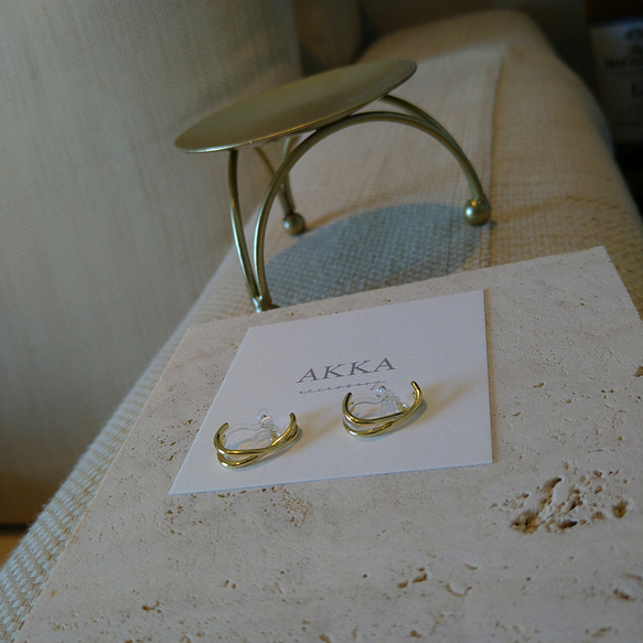 18kgp◆mini `X‘cross earrings     イヤーカフフープイヤリングフープピアスイヤーカーフ 12枚目の画像