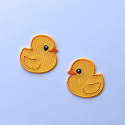 ラバーダック（アヒル） 2枚セット 刺繍シールorアイロン