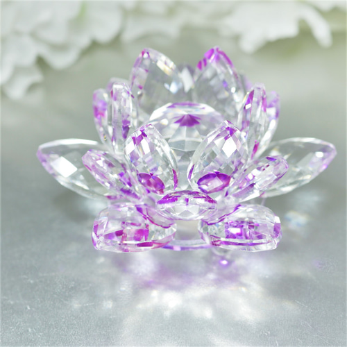 高透明！ クリスタルガラス 蓮（ロータス） 全4色 【カラー選択