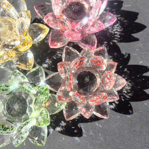 高透明！ クリスタルガラス 蓮（ロータス） 全4色 【カラー選択