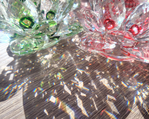 高透明！ クリスタルガラス 蓮（ロータス） 全4色 【カラー選択