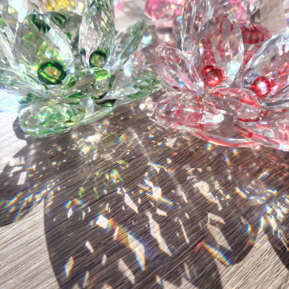 高透明！ クリスタルガラス 蓮（ロータス） 全4色 【カラー選択