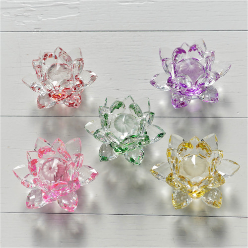 高透明！ クリスタルガラス 蓮（ロータス） 全4色 【カラー選択