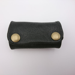 Made-to-order [Leather key case, black] Nibrick leather lid leat 第2張的照片