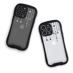 月の上の黒猫 (桜ver.) グリップケース クリア iPhoneケース
