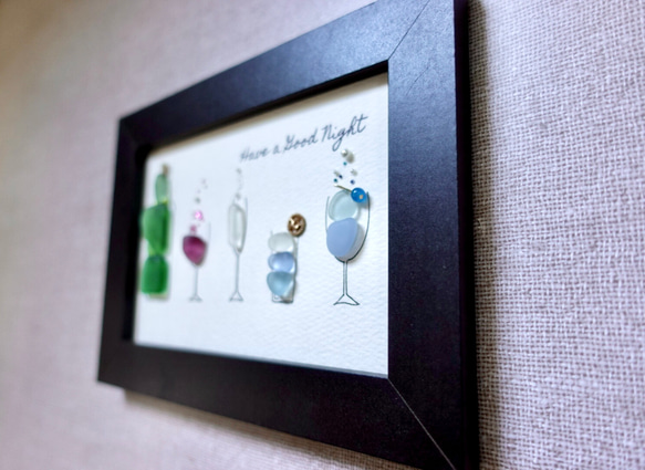 シーグラスアート「ワイン」 4枚目の画像