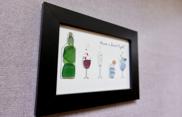 シーグラスアート「ワイン」 3枚目の画像