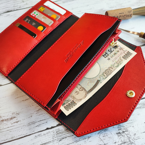 栃木レザー送料無料】栃木レザー三つ折りロングウォレット【レディース 