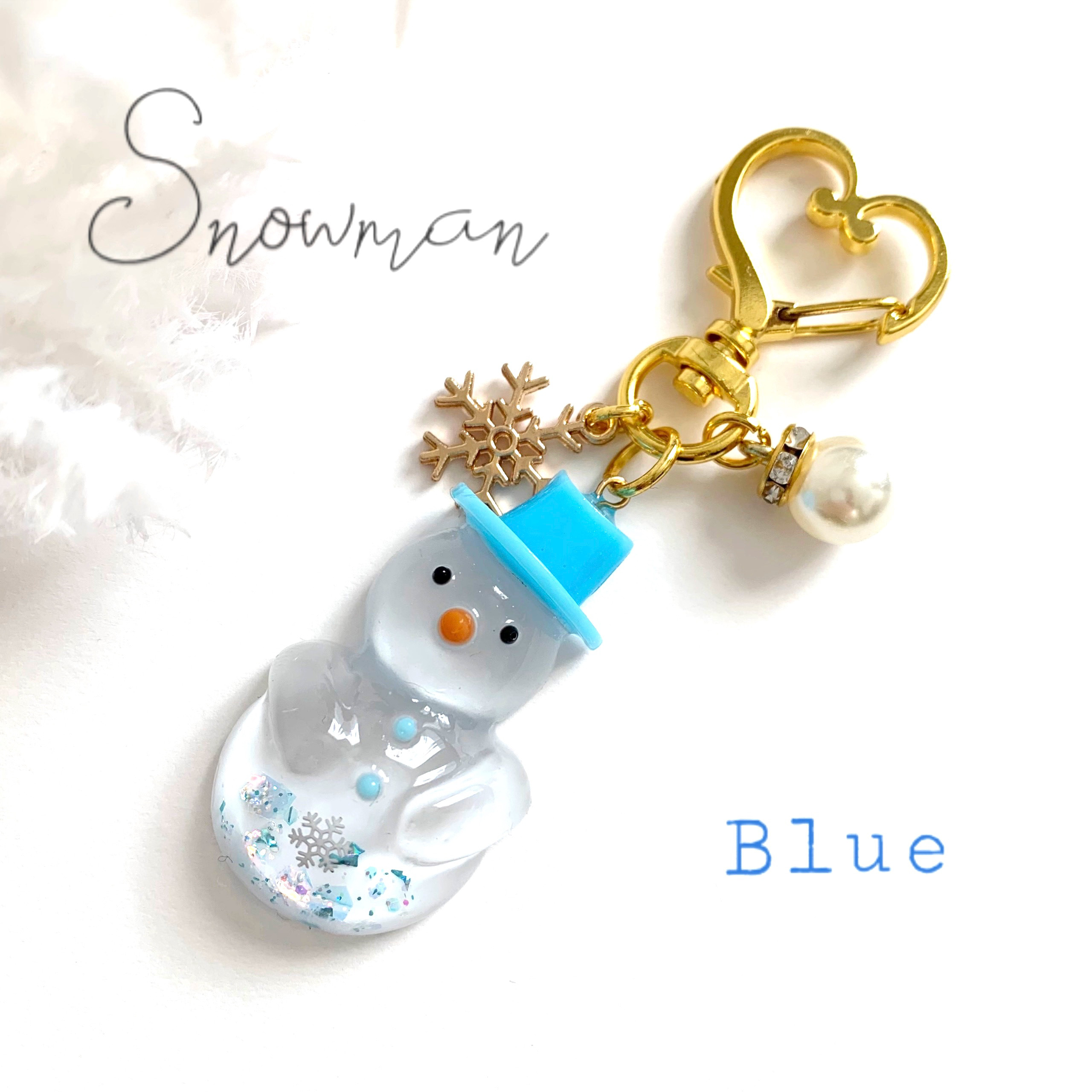 Snow Man レジン ネックレス 雪だるま スノーフレーク