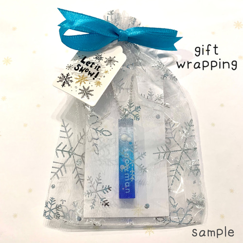 snowman＊キラキラ雪だるまキーホルダー BLUE キーホルダー