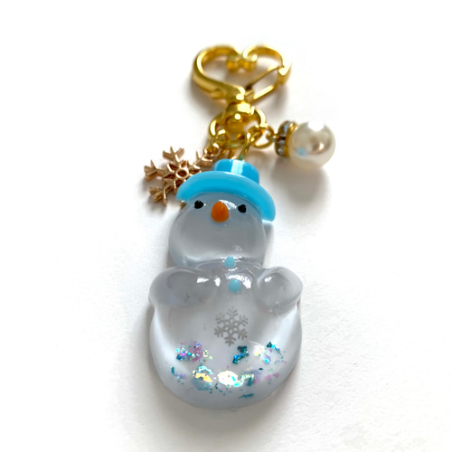 snowman*キラキラ雪だるまキーホルダー BLUE キーホルダー snowman*キラキラ雪だるまキーホルダー BLUE キーホルダー