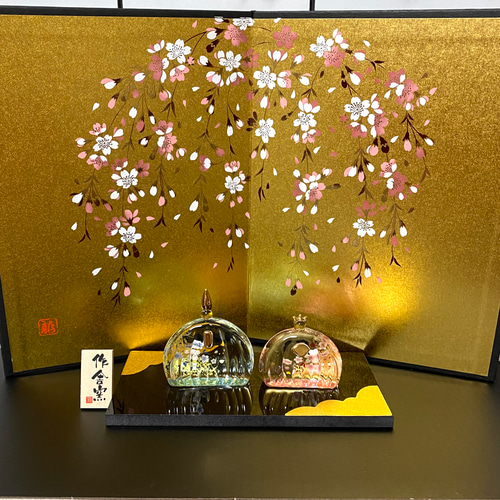ガラス製ひな人形セット 瑠璃雛（1/21再入荷】人形 コンパクト