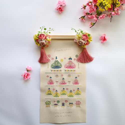 限定1】ぼんぼりフラワーひなまつりタペストリー❁ラナンキュラス❁No