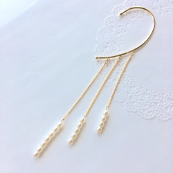 樹脂パールのイヤーフック　（上品な印象でランクアップ　大人の女性に） 3枚目の画像