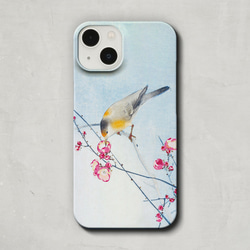 スマホケース / 小原 古邨「梅 に 鶯-B」 iPhone 全機種対応 鳥 花 春 日本画 和 アート レトロ 個性的 1枚目の画像