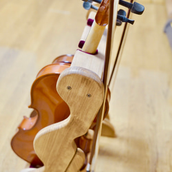 【24時間以内に発送】手作り木工　木製バイオリン・ヴィオラスタンド （チーク） 5枚目の画像
