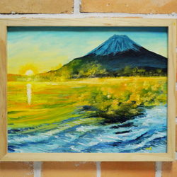 油絵「朝日」 油絵 8号 林 恵造 朝日山麓 真作 - メルカリ