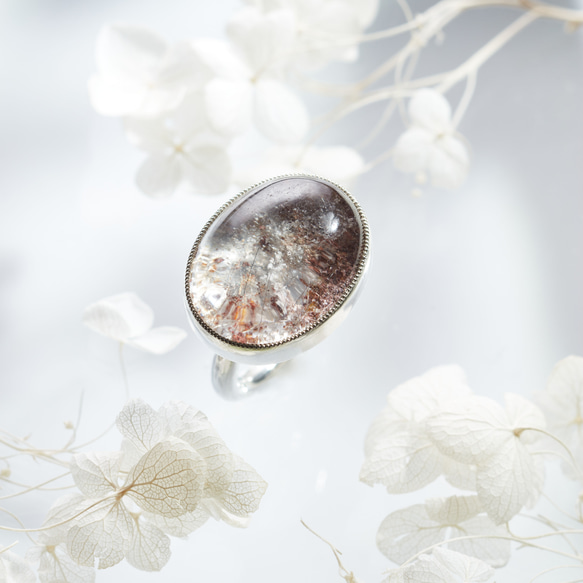 ガーデンクォーツ×シルバー950 リング/13号ガーデンクォーツ×シルバー