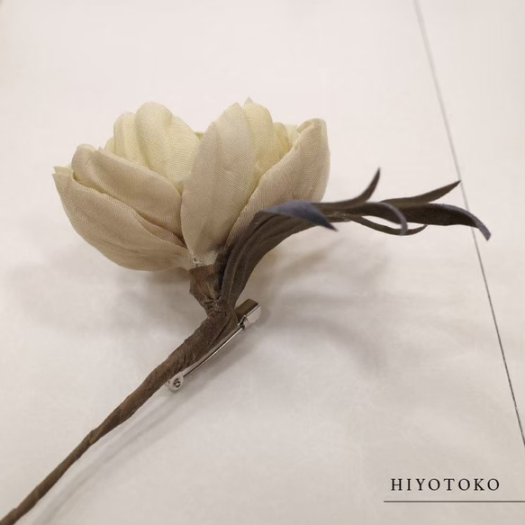 染花のブローチ「アネモネ」 3枚目の画像