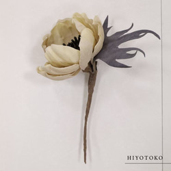 染花のブローチ「アネモネ」 2枚目の画像