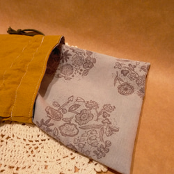 花束のオトナ刺繍巾着ポーチ 7枚目の画像