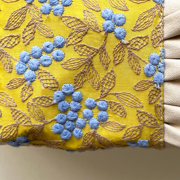 【受注生産】  canvas mimoza  tote bag　サイズL（beige） 10枚目の画像