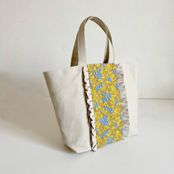 【受注生産】  canvas mimoza  tote bag　サイズL（beige） 8枚目の画像