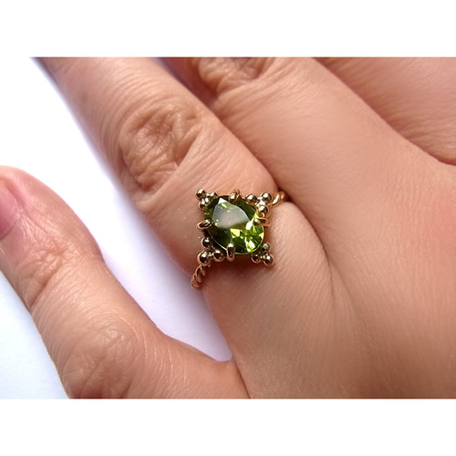 ペリドット アンティーク風粒金リング 指輪・リング Luciole Serpette