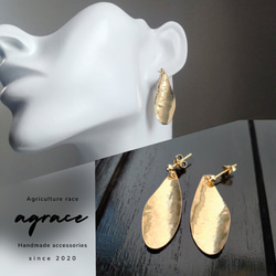 フォッシルコーラル ピンク花 2-3.5億年前の有機宝石 耳飾り ピアス