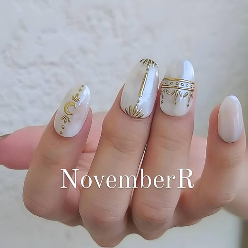 LA624☆ちゅるんボヘミアンネイルチップ ネイルチップ（つけ爪