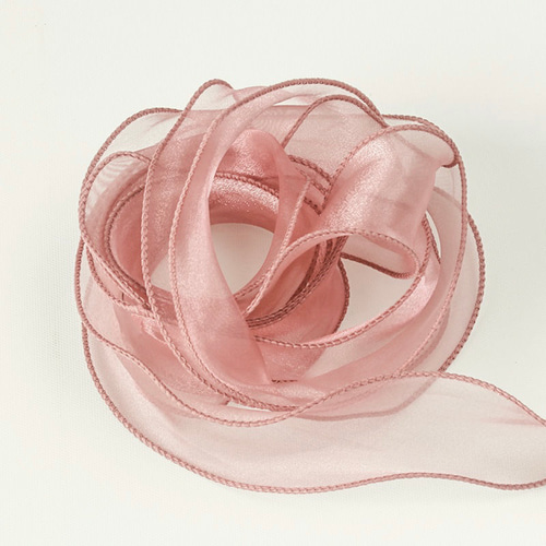 C19〈長さ：2M／幅55～60mm〉オーガンジー リボン 全7色 あずきピンク 