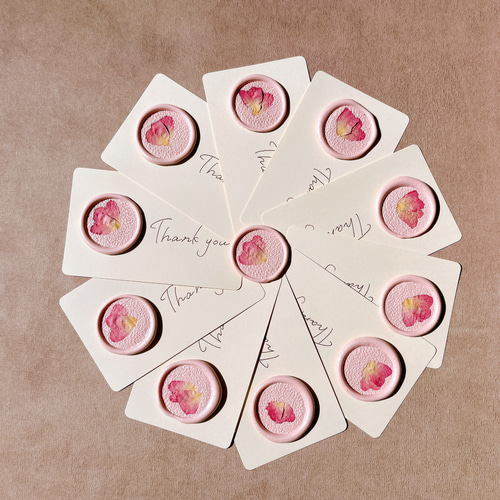 手書きサンキューカード　サンクスカード　20枚　シーリングフラワーシール 手書きサンキューカードサンクスカード20枚シーリングフラワーシール