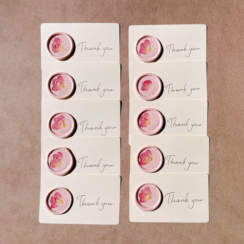 10枚 ｜ サンキューカード ｜ シーリングスタンプ ｜ ドライフラワー