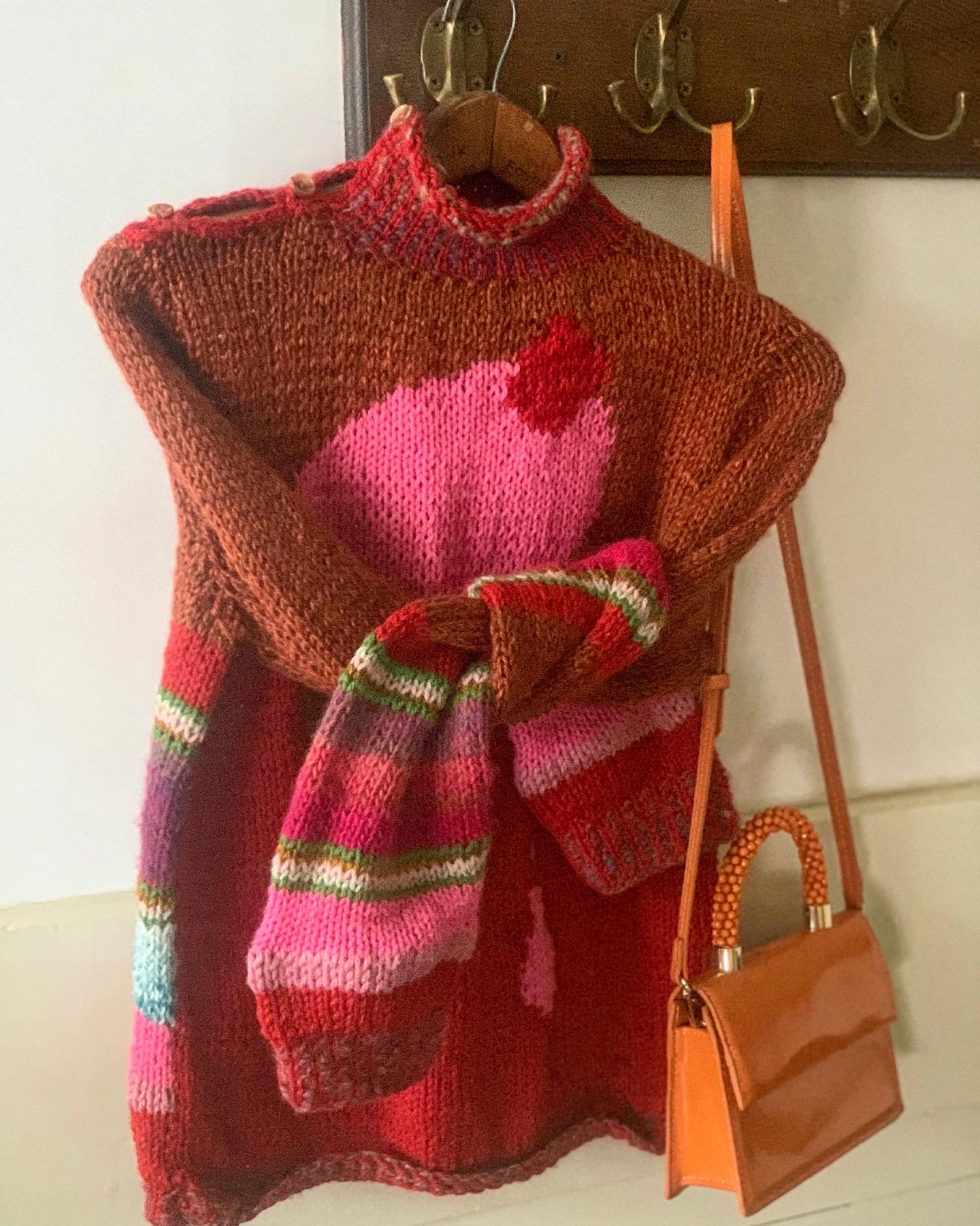 アイスクリームのレトロセーター　レディースMサイズ　プルオーバー