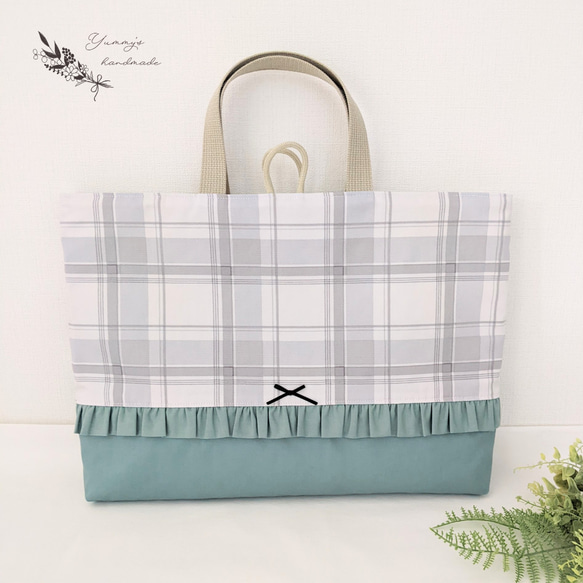 ♡ミルクティー様♡レッスンバッグ　上履き入れ　赤チェック　青チェック　オーダー ♡ミルクティー様♡レッスンバッグ 上履き入れ 赤チェック 青