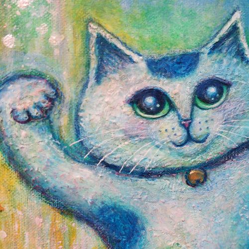 原画 「招き猫のいる噴水ガーデン」 F10号 ＃絵画 ＃ねこ ＃招き猫