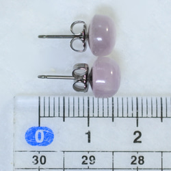 （1 件）紫鋰輝石耳釘（8 毫米，鈦柱） 第5張的照片