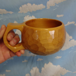 手彫りコーヒーカップ yoshida pottery 作家 吉田正和 コーヒーカップ 大人black｜作家