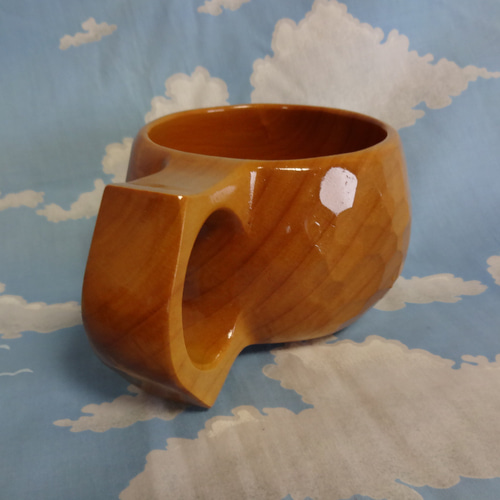 珍しい銀杏の一木彫りコーヒーカップ。 マグカップ 良岳 通販