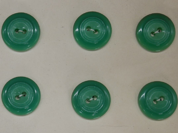 フランスアンティークプラスチックボタンS（GO7/グリーン） 3個セット 3枚目の画像