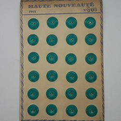 フランスアンティークプラスチックボタンS（GO6/ブルーグリーン） 3個セット 8枚目の画像