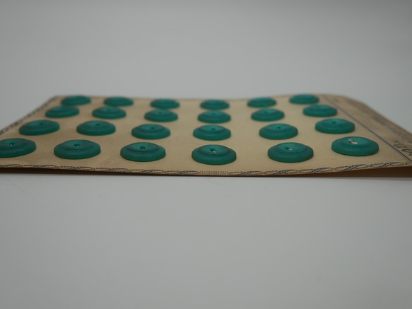フランスアンティークプラスチックボタンS（GO6/ブルーグリーン） 3個セット 12枚目の画像