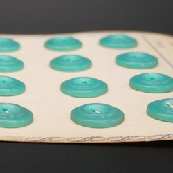 フランスアンティークプラスチックボタンS（GO6/ブルーグリーン） 3個セット 7枚目の画像