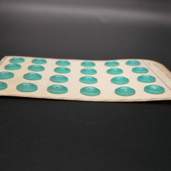 フランスアンティークプラスチックボタンS（GO6/ブルーグリーン） 3個セット 6枚目の画像