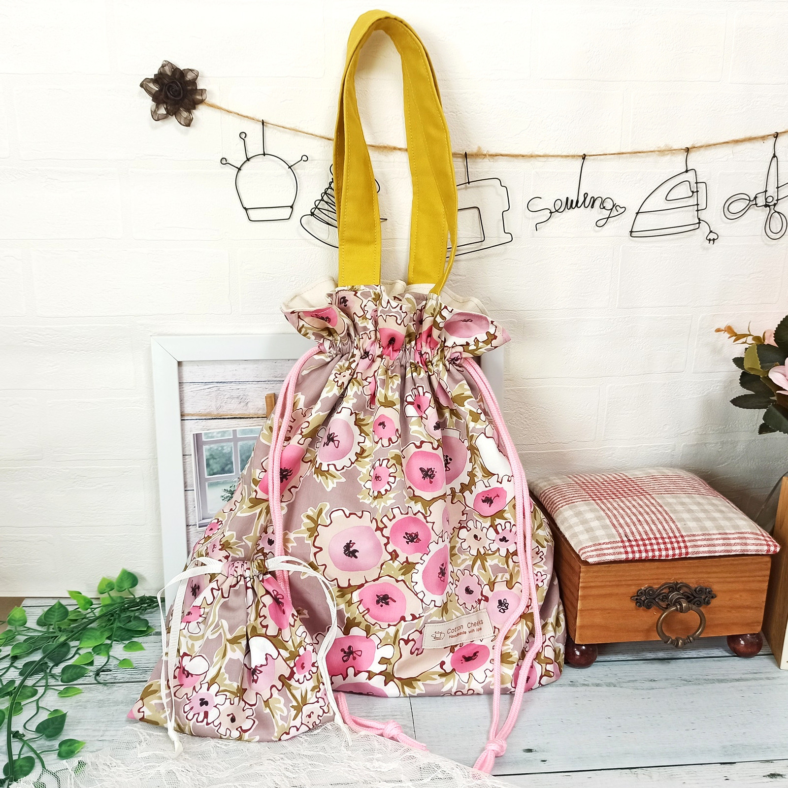☆彡SALE☆彡 巾着バッグ♪トートバッグ＆巾着♪アンティーク